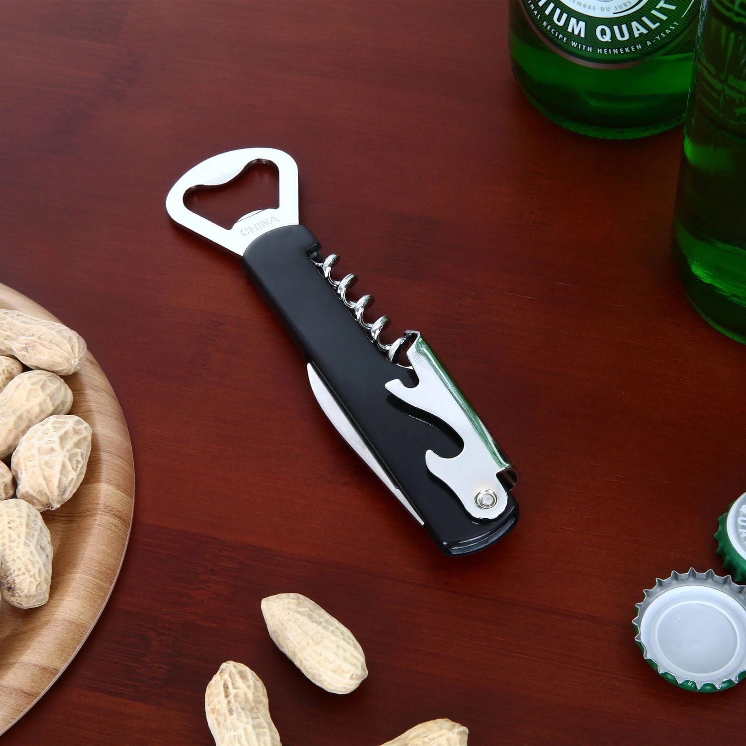 Mainstays Tire-bouchon de serveur en acier inoxydable et plastique Noir