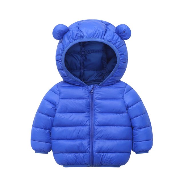 RXIRUCGD Children's Light Solid Color Cotton Jacket( Blue, Size:5-7 Years )
