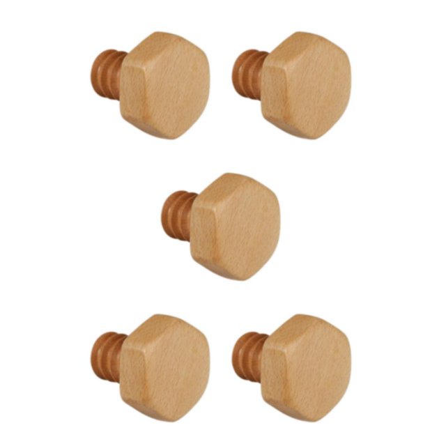 kurtrusly Crochet en Bois d'Érable Moderne Vis Murale Nordique Premium pour Organisation de Garde-Robe Design Hexagonal 5.5x6cm 5Set