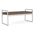 thumbnail image 1 of Gansett Reception Waiting Room Healthcare 2-Seat Bench / Silver Steel / Brown, 1 of 5