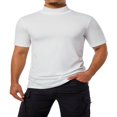 thumbnail image 2 of T-Shirt à Col Montant pour Homme à Manches Courtes, Chandail de Base, Tricot de Corps Extensible, Haut Léger, 2 of 6