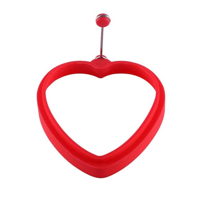 Agiferg Silicone Heart-shaped Rings Pancake Mold With Handles Nonstick Frying