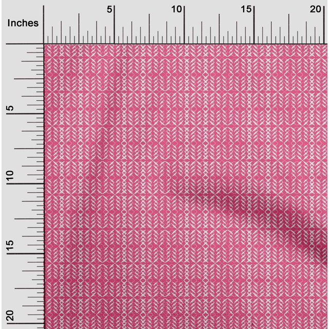 oneOone Georgette Viscose Fabric Ethnic Block Printed Craft Fabric BTY 42 Inch Wide