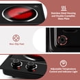 thumbnail image 3 of CUSIMAX 1800W Double Electric Burner, Induction Cooktop, Control Infrared,Ceramic Glass Plate, Portable,Stainless Steel, Black, 3 of 7
