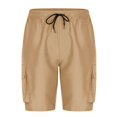 thumbnail image 5 of Styesk Mens Shorts Man Solid-Color Loose Casual Multi-Pocket Drawstring Workwear Half Shorts Pants, 5 of 5