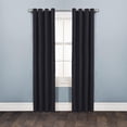 thumbnail image 1 of Mainstays Faux Suede Grommet Window Curtain Panel, 84", Black, 1 of 6