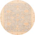 thumbnail image 1 of Ahgly Company Indoor Round Abstract Deep Peach Orange Oriental Area Rugs, 6' Round, 1 of 6