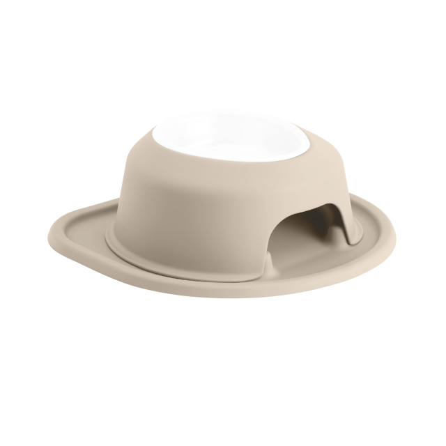 WeatherTech Système d'Alimentation pour Animaux à Hauteur Unique, Support de 4 Pouces de Hauteur - Plastique Sans BPA - Beige