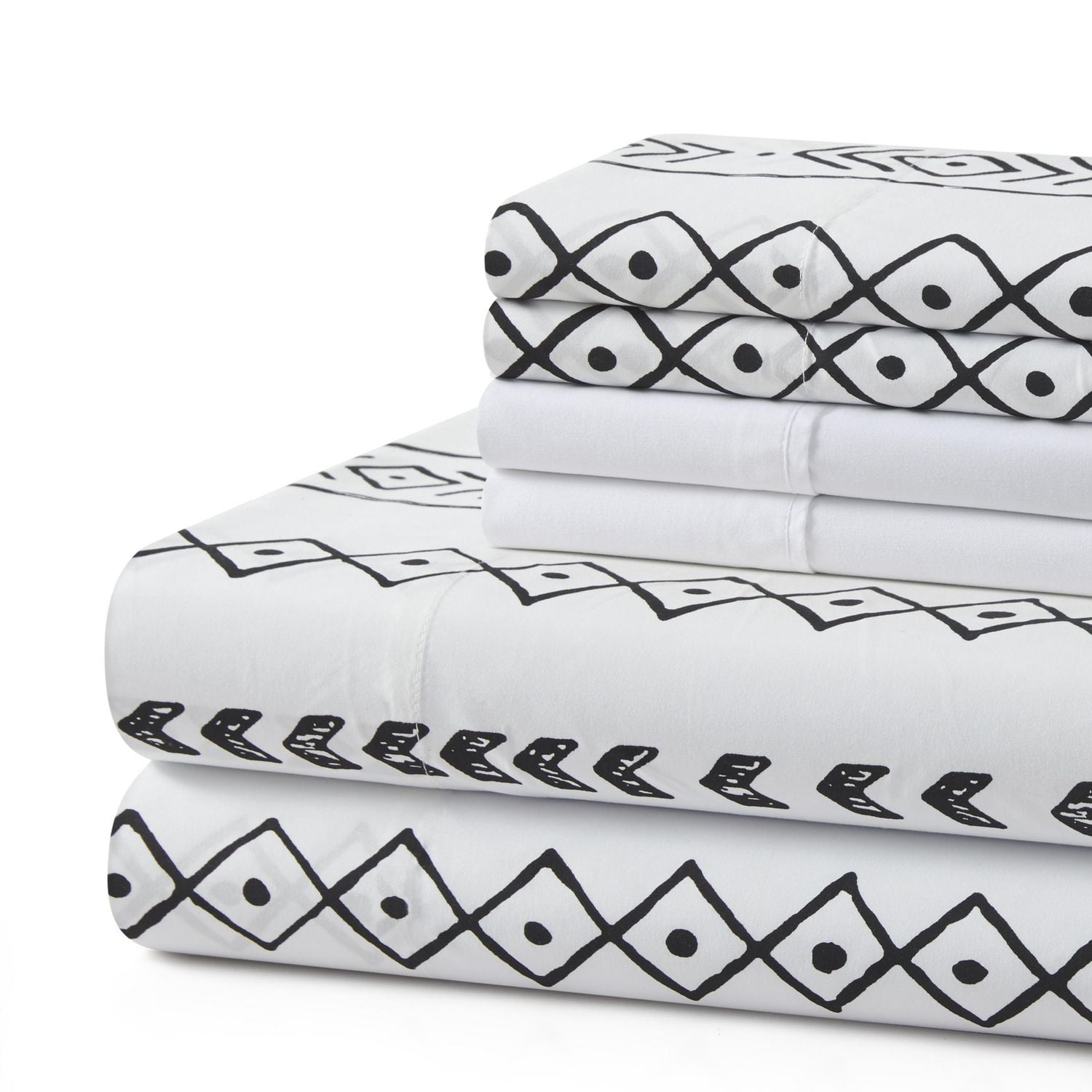 Literie Marina Décoration ultra douce et soyeuse, imprimée, en rayonne de bambou, toutes saisons, avec taies d'oreiller, motif géométrique moderne et simplifié