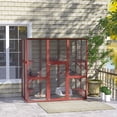 thumbnail image 1 of PawHut Large Wooden Outdoor Cat Enclosure Cage Wine Red, 1 of 10