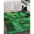 thumbnail image 3 of Ahgly Tapis Rond Lavable en Machine Intérieur Transitionnel Vert Émeraude Profond, 7 Pieds Rond, 3 of 7