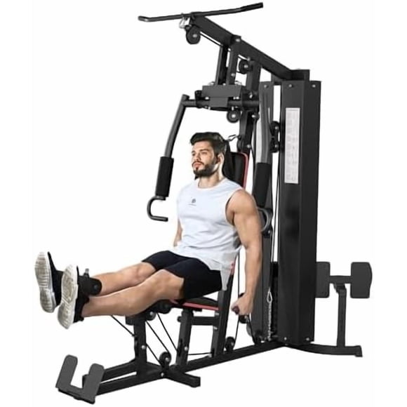 Ourlova Home Gym Machine with 150LBS Weight Stack – Full Body Workout Equipment, Multifunctional All-In-One Strength Training Station with Preacher Curl Pad & Leg Developer
