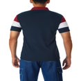 thumbnail image 2 of Men T-Shirt Short Sleeve Color-Contrast Stripe Slim-Fit Lapel Tops, 2 of 6