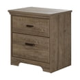 thumbnail image 2 of South Shore Versa 2-Drawer Nightstand - End Table with Storage for Adult, in Weathered Oak, 2 of 12