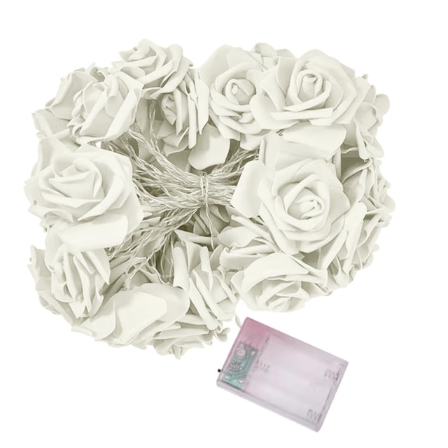 Cheapark LED Rose Flower String Lights 20 Warm White Lights Valentines Day Decoration USB Powered For Bedroom Party