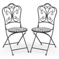 thumbnail image 1 of Costway Ensemble de 2 Chaises Mosaïque pour Patio avec Dossier Décoratif Cadre Robuste, 1 of 8