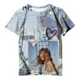 thumbnail image 1 of TayIor Sw1ft Chemises, Tylor Sw1ft Merch, Tylor Sw1ft, Chemises Blouse à Manches Courtes à Col Rond Imprimées Décontractées de Mode pour Femmes, T-Shirts Graphiques pour Amatrices de Musique pour Femmes TKFASHION Bleu Pâle m, 1 of 3