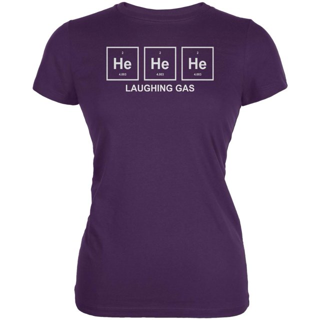 He He He Helium Laughing Gas Funny Periodic Table Juniors Soft T Shirt
