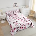 thumbnail image 4 of Erosebridal Literie Fleurs de Cerisier Roses Ensemble de Couette Grand, Couette Papillon Girly, Réversible 3 Pcs, 4 of 8