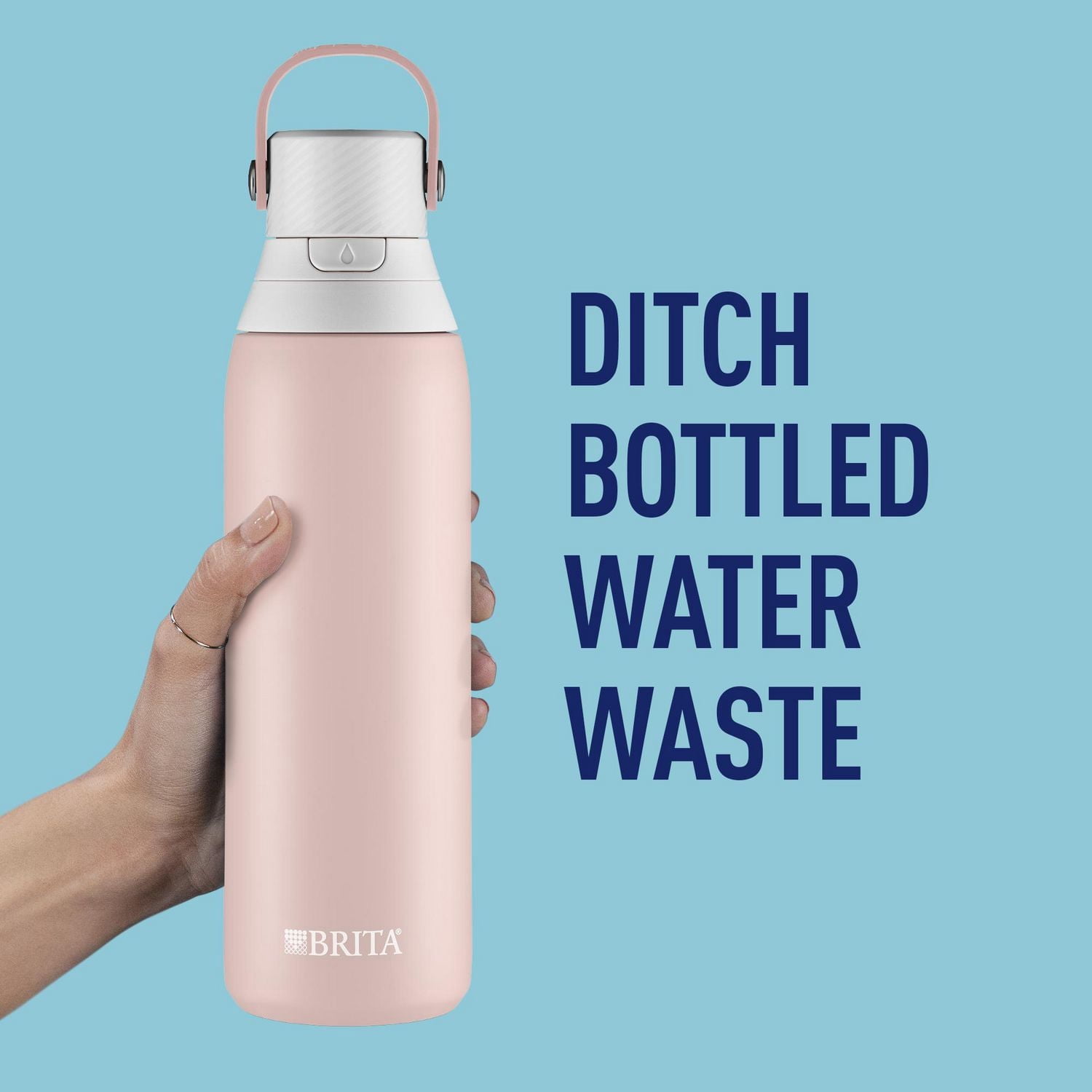 Bouteille isolante en acier inoxydable Brita avec filtre, paille, anneau de transport et capuchon antifuites. Sans BPA, idéale pour le sport, les voyages ou la randonnée. Capacité de 768 mL, cadeau pa