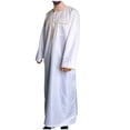 thumbnail image 2 of Men's Muslim Robe Retro Islamic Arab Kaftans for Men Eid Muslim Thobe Dubai Ramadan Daily Clothes, Muslim Shirt Robe with Pockets, 2 of 4