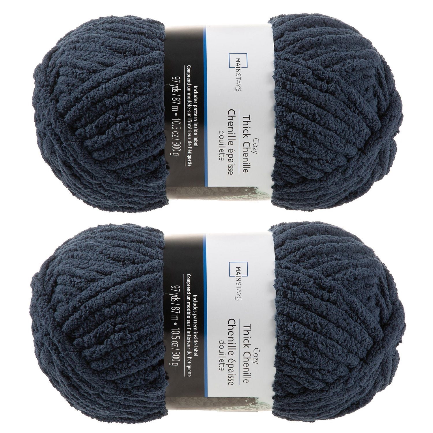 MAINSTAYS Lots de 2 Fils Épais Bleu Nuit
