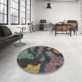 thumbnail image 3 of Ahgly Company Tapis Carrés Abstraits Gris Anthracite, 8' Carré, 3 of 6
