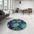 thumbnail image 3 of Ahgly Tapis d'Intérieur Carré à Motifs Bleu Mer Profonde, 3 Pieds Carré, 3 of 6