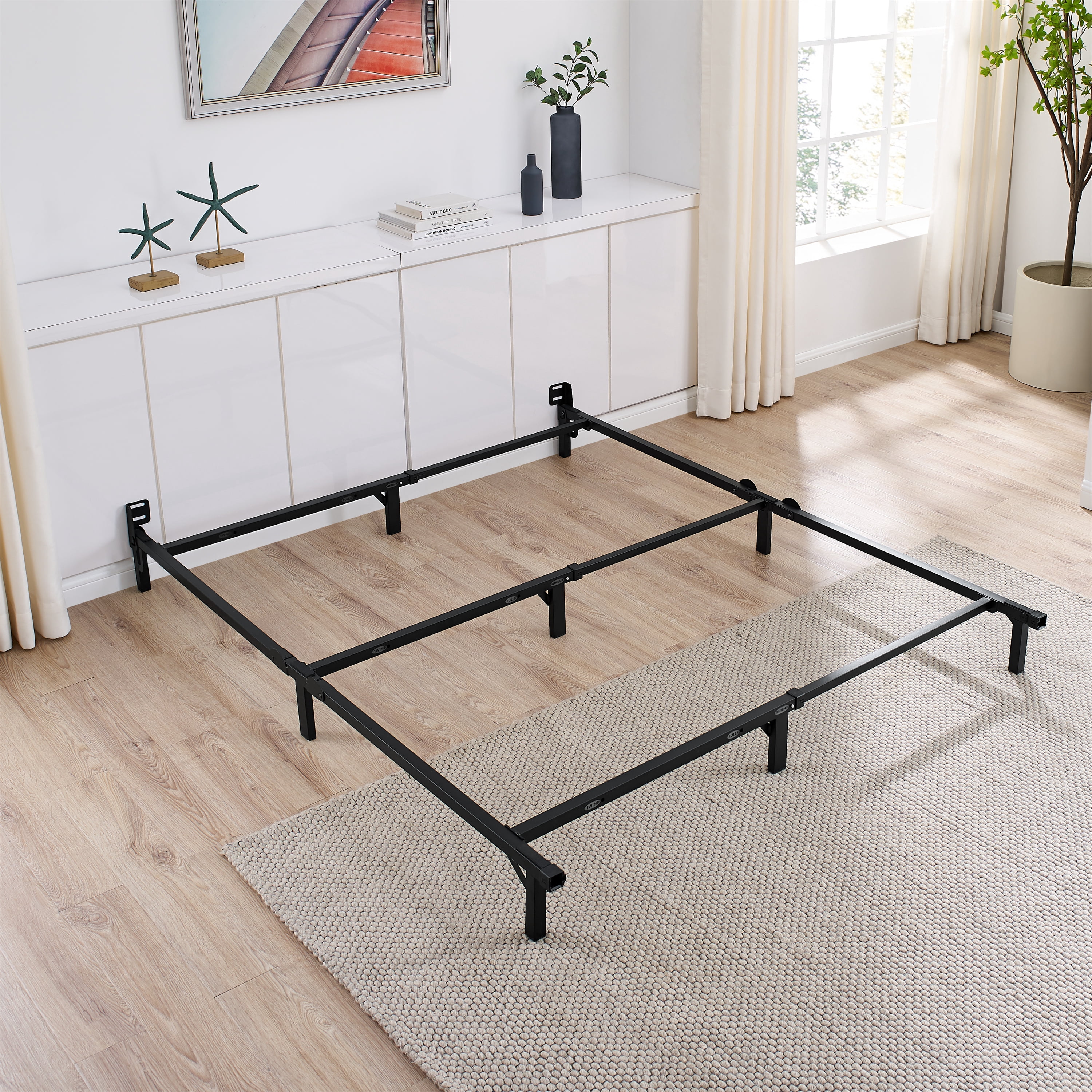 Mainstays cadre de lit en métal réglable de 7", noir, tailles Twin/Full/Queen, sommier requis (vendu séparément)