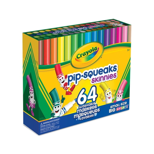 Marqueurs Pip-Squeaks Skinnies lavables, 64 ct