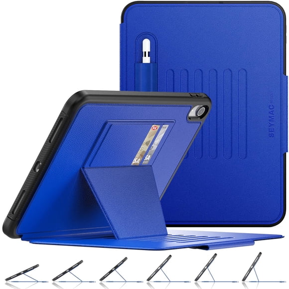 SEYMAC stock Étui pour iPad (A16) 11e/10e Génération 11 Pieds'/10,9 Pieds', Étui Antichoc à Magnétique Puissant avec Mise en Veille Automatique et Support Absorbant à Angles Multiples, Stylet