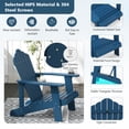thumbnail image 4 of Gymax Chaise Adirondack d'Extérieur Résistante aux Intempéries à Lattes pour Patio avec Porte-Gobelet, Bleu Marine, 4 of 8
