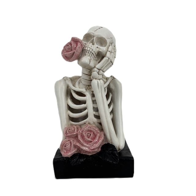 Way to Celebrate Resin Skeleton With Rose