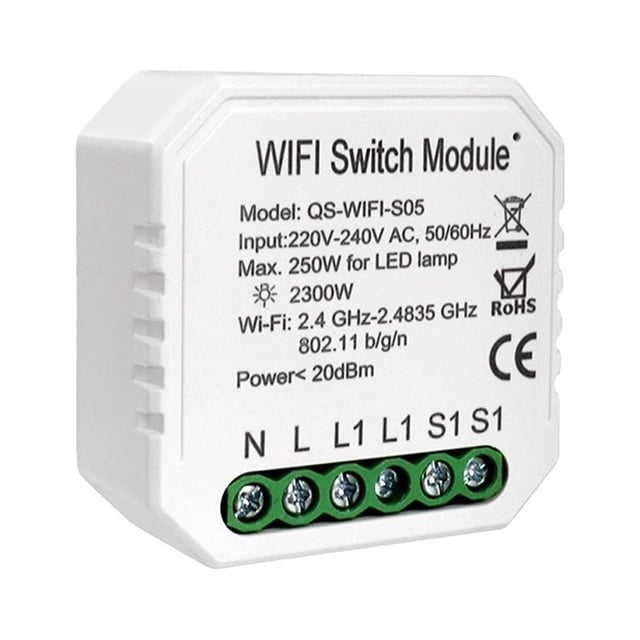 Module Intelligent Wi-Fi Tuya, Module de Modification de Commutateur, Outil de Bricolage pour Maison Intelligente, Contrôle par Application/voix, Compatible avec Alexa Google Home