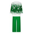 thumbnail image 4 of Pisexur Pyjama de Noël pour Femmes Ensemble Deux Pièces Tendance des Fêtes Imprimé Flocon de Neige Pyjamas de Noël Décontractés Manches Longues Col Rond Hauts Pantalons de Pyjama Tenue de Nuit, 4 of 5