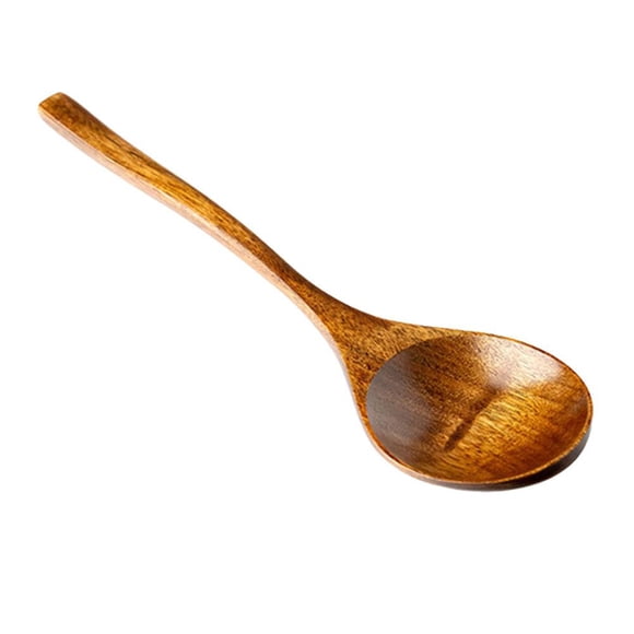 SharkTRUE Set Kutleri Memasak, Sudu Kayu Pemegang Panjang, Sudu Sup Kayu Dapur, Pinggan Makan, Sesuai untuk Kopi dan Madu,