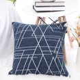 thumbnail image 2 of PiccoCasa 18"x18" Polyester Sofa Throw Pillow Cover, Navy Blue, 2 of 10