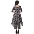 thumbnail image 4 of Moomaya Ensemble Kurti Kurta Pantalon pour Femmes Col Bateau Imprimé Robe 2 Pcs Tenue Ethnique, 4 of 6