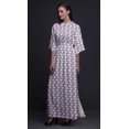 thumbnail image 3 of Bimba Robe Longue pour Femmes en Rayonne à Feuilles et Fleurs d'Anémone, Style Bohème, Plage, Cocktail, Fête, Maxi, Fendue - XX-Grand, 3 of 6
