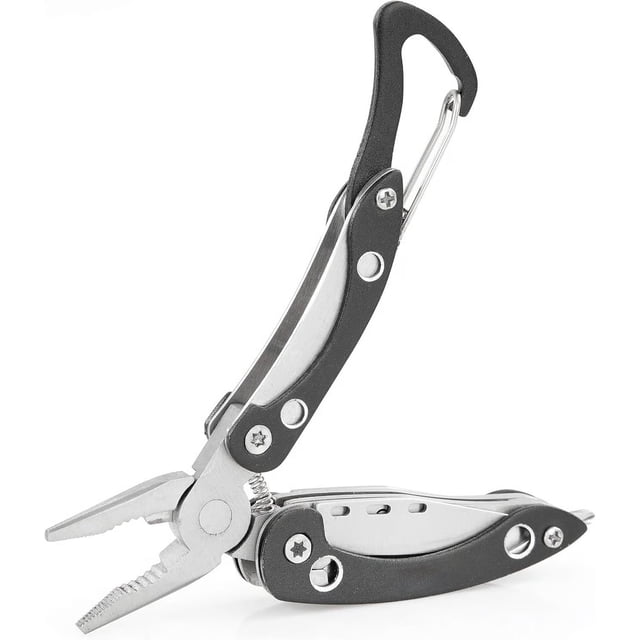 Couteau et Pince de Poche Multifonction 8-en-1 pour Camping, Randonnée, Urgence, Survie en Plein Air
