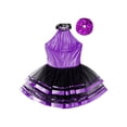 thumbnail image 4 of iiniim Robe Tutu de Ballet Scintillante pour Filles Enfants Tenue de Danse Moderne Jazz Latin Costume de Performance sur Scène avec Ensemble de Chouchous pour Cheveux Violet 16, 4 of 6