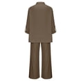 thumbnail image 4 of Miqool 2 Piece Sets for Women Summer Tracksuits Button Down Oversized Shirts and Wide Leg Long Pants Two Piece Lounge Sets Matching Outfits with Pockets, 4 of 6