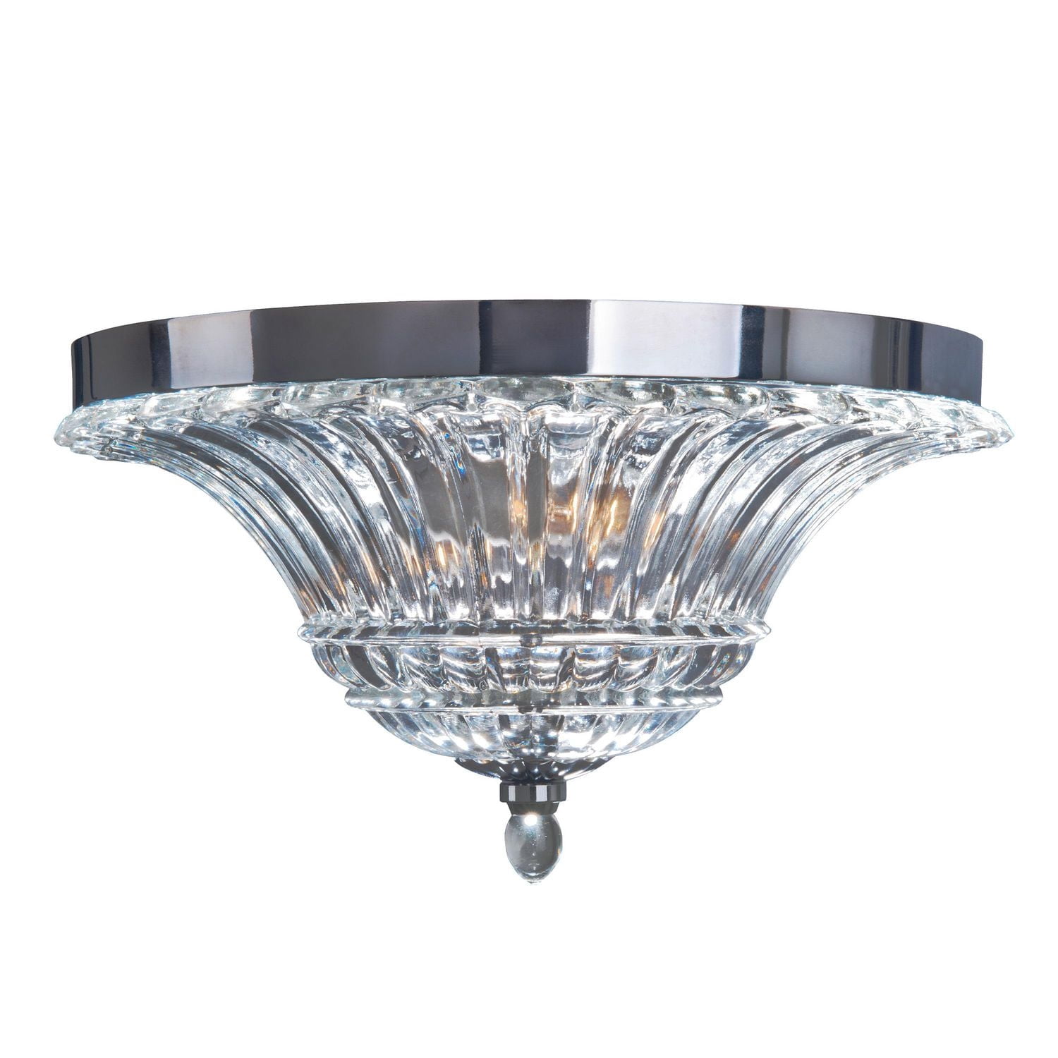 Elegant Designs Plafonnier en verre à 2 ampoules Glacier Petal Flushmount
