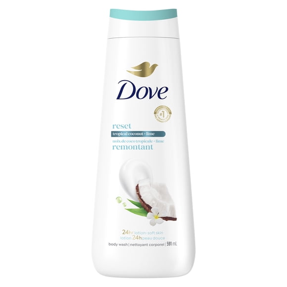 Dove Nettoyant Corporel Hydratant Remontant Noix de Coco Tropicale + Lime, 591 ml