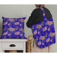 thumbnail image 5 of Soimoi Blue Poly Georgette Fabric Leaves & Rose Floral Printed Fabric 1 Yard 52 Inch Wide, 5 of 5