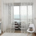 thumbnail image 3 of Langgg Home Hotel Window Curtain Replacement Bedroom Breathable Full Drape Privacy Protection Decoration Furniture Accessory White, 3 of 8