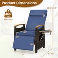 thumbnail image 3 of Gymax 2PCS Patio Rattan Lounge Chair PE Wicker Recliner Chair w/ Adjustable Backrest & Footrest Navy, 3 of 10