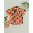 thumbnail image 2 of Fortune Kids Boys Shirts Cactus Cattle Print Button Short Sleeve Tops Holiday Beach Blouse, 2 of 6