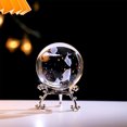 thumbnail image 4 of weibbin Engraved Decorative Crystal Sphere Decorative Quartz Glass Ball, Model Astronomy Sphere, Paperweight Crystal Display Sculpture Home Decor Crafts for Kids Friends, 4 of 6