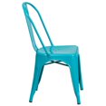 thumbnail image 3 of Chaise empilable intérieure/extérieure en métal sarcelle-bleu cristal, 3 of 9
